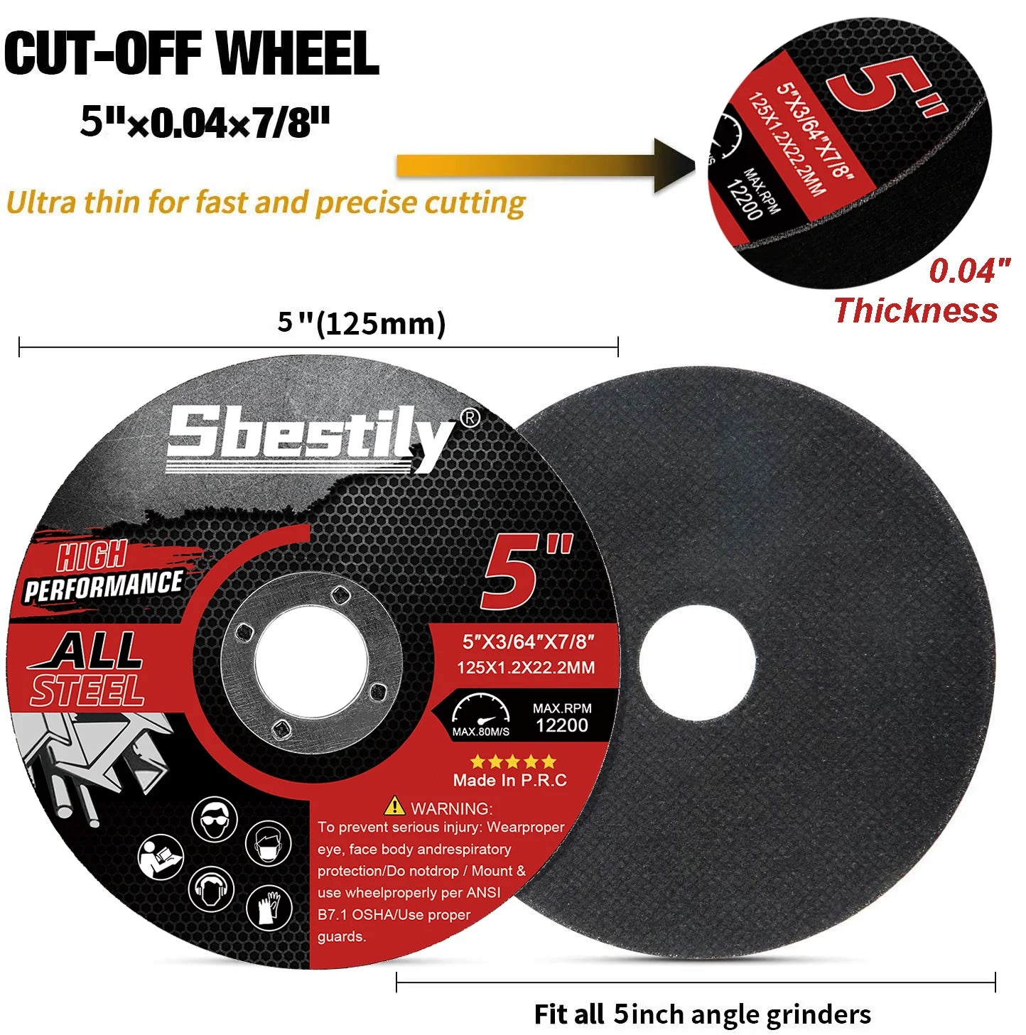 5-50pcs 125mm 5"Metal Cutting Disc Angle Grinder Accessories for Aluminum Iron Steel