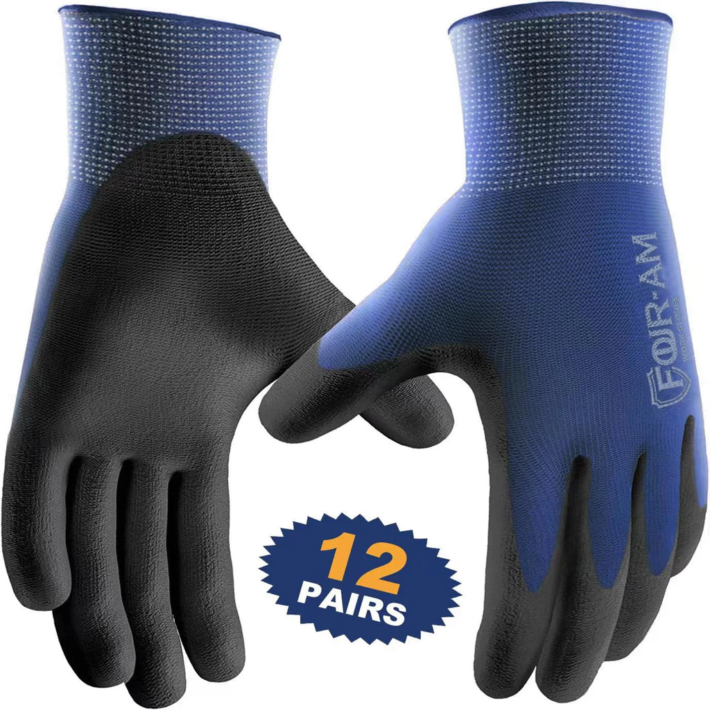 Ultra-Thin PU coated work gloves. 12pairs size Large