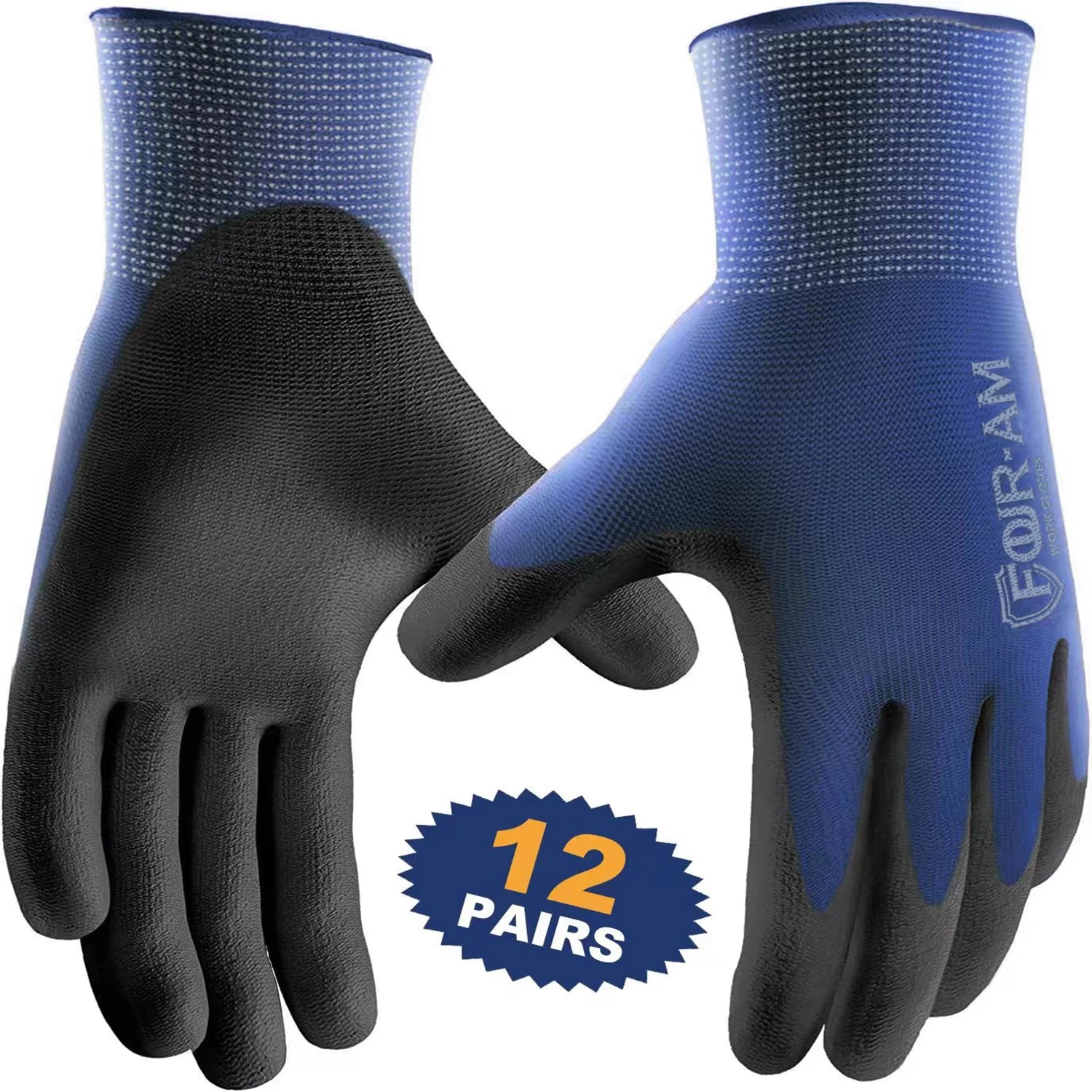 Ultra-Thin PU coated work gloves. 12pairs size Large