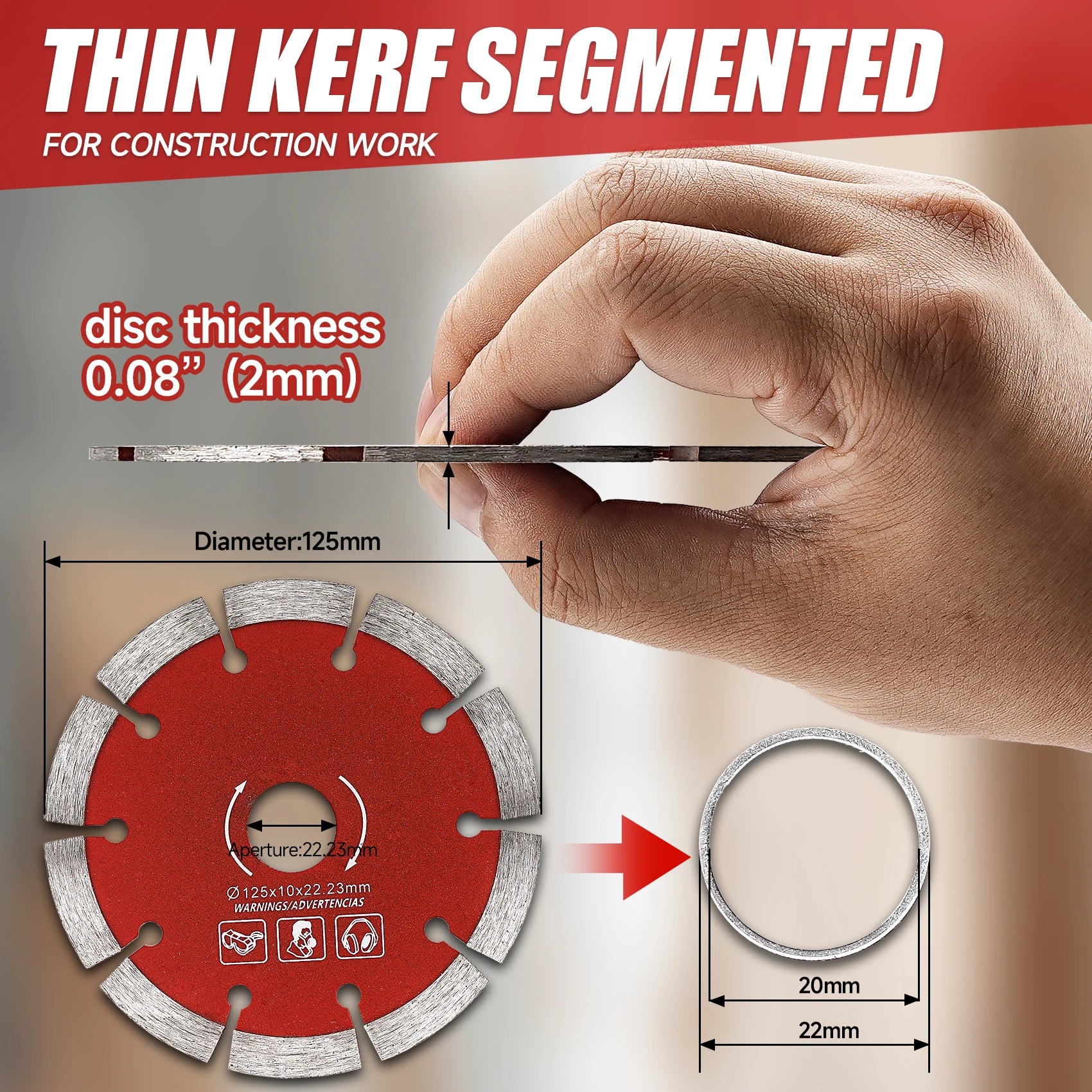 1/3/5pcs 125mm Diamond Saw Blades Stone Wall Grooving Dry Cutting Wheel For Angle Grinder Cutting Ceramic Concrete Walls Marble