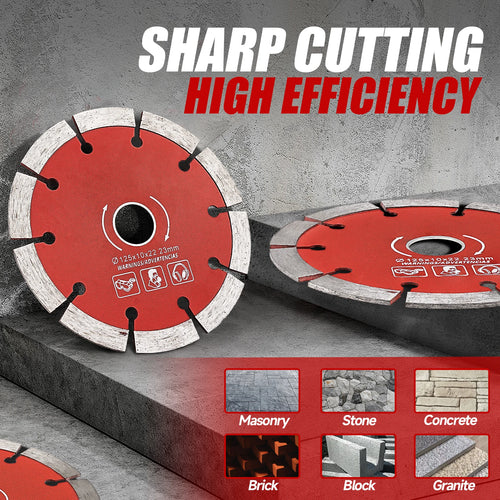 1/3/5pcs 125mm Diamond Saw Blades Stone Wall Grooving Dry Cutting Wheel For Angle Grinder Cutting Ceramic Concrete Walls Marble