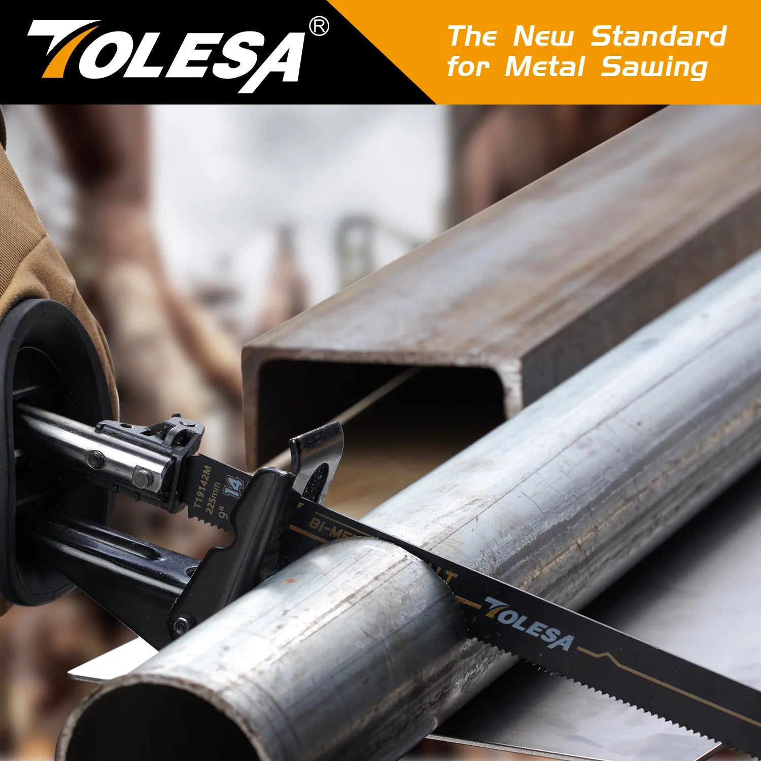 TOLESA 5PCS 6in Heavy Metal Cutting Reciprocating Saw Blades 14TPI Cast-Iron Bi-Metal Sabre Saw Blades for Metal Pipe, Rebar