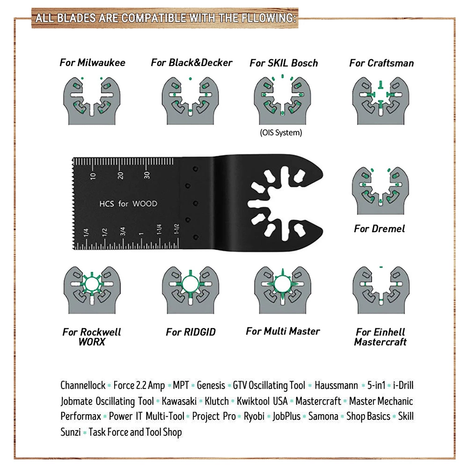 Multi Tool Blades Oscillating Saw Blade Multi-Function Saw Saw Blade Renovator Multi Cutter Blade For Wood Metal Plastic Cutting
